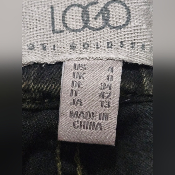 Logo By Lori Goldstein GREEN Acid Wash Pull-on Slim Leg Denim Pants - Picture 4 of 12